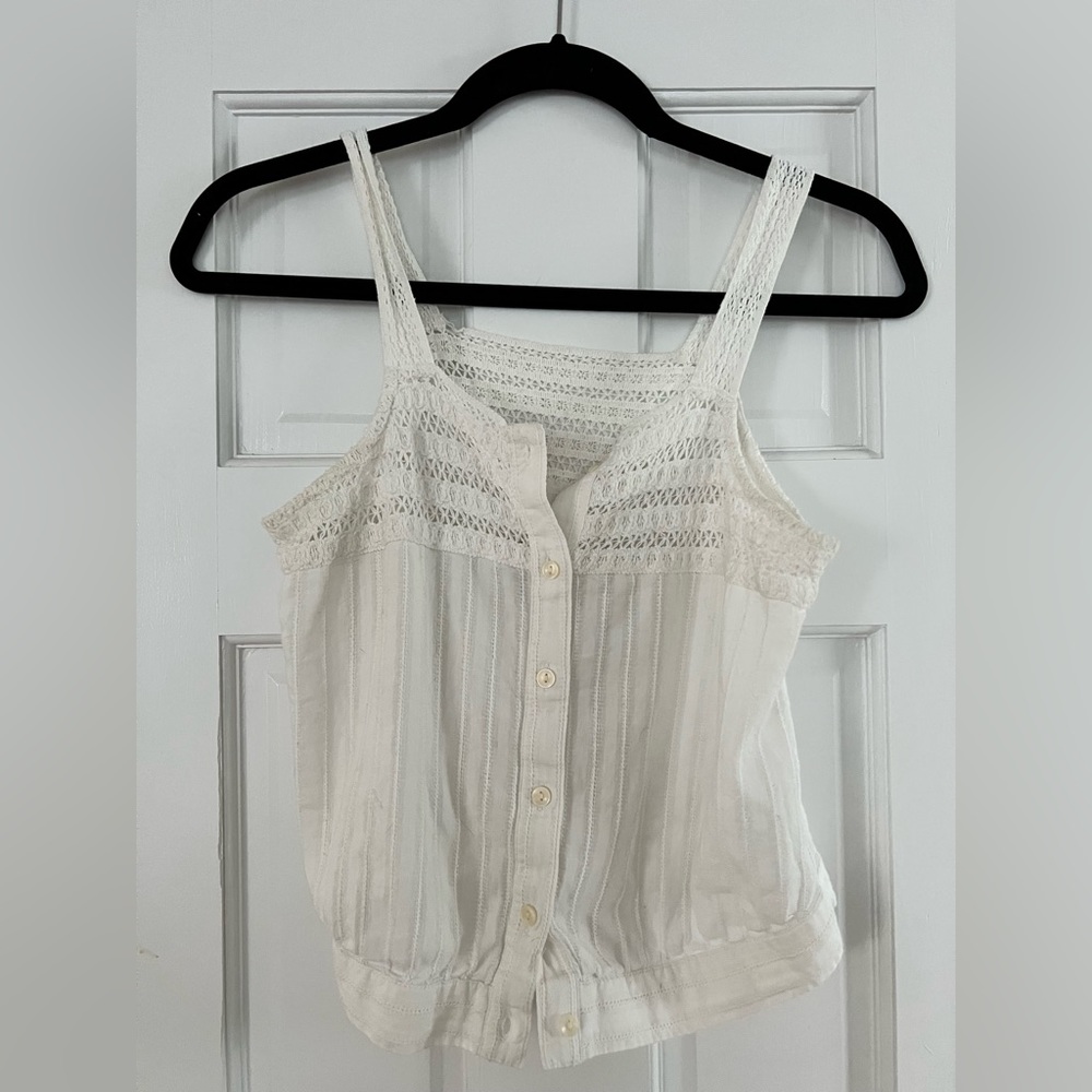 White crochet detail tank